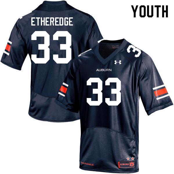 Youth Auburn Tigers #33 Camden Etheredge Navy 2022 College Stitched Football Jersey
